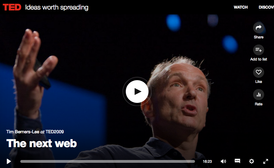 Screenshot of Tim Berners-Lee's talk