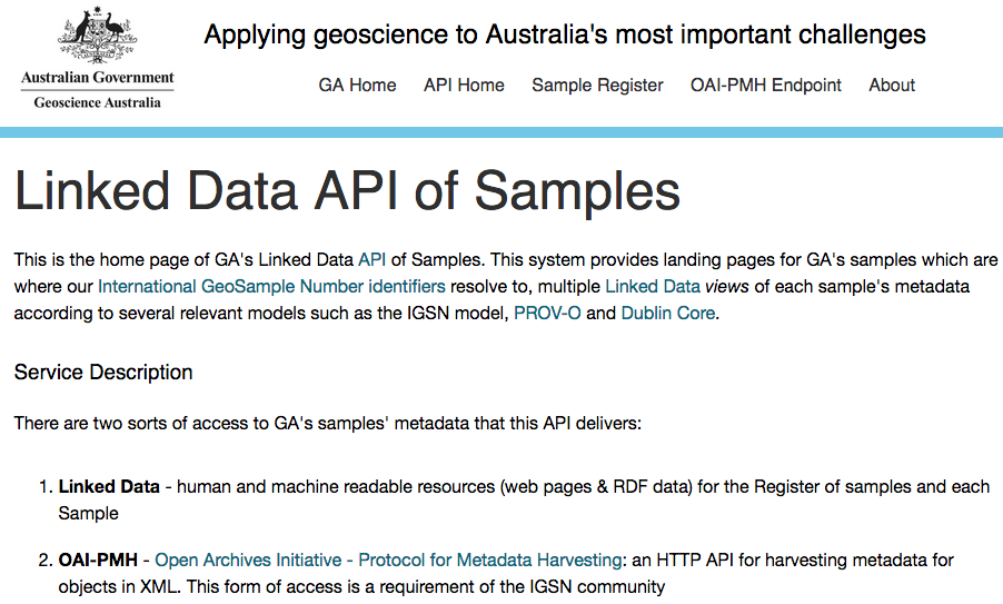 GA's Samples Register